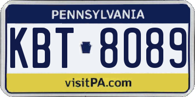 PA license plate KBT8089