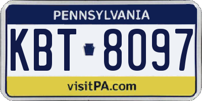 PA license plate KBT8097