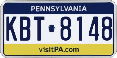 PA license plate KBT8148