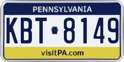 PA license plate KBT8149