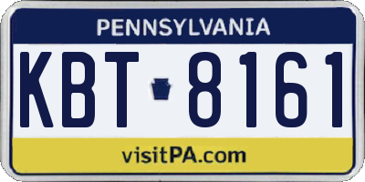 PA license plate KBT8161