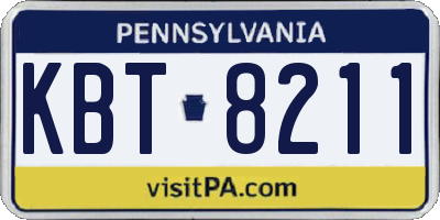 PA license plate KBT8211