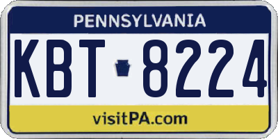 PA license plate KBT8224
