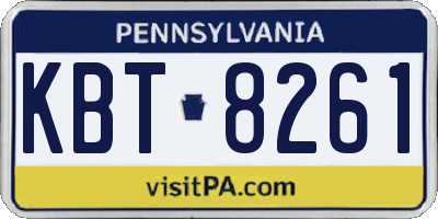 PA license plate KBT8261