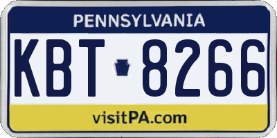 PA license plate KBT8266