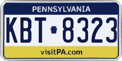PA license plate KBT8323