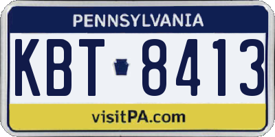 PA license plate KBT8413