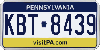 PA license plate KBT8439