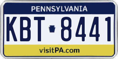 PA license plate KBT8441
