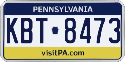 PA license plate KBT8473