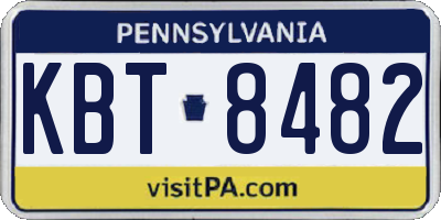 PA license plate KBT8482