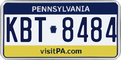 PA license plate KBT8484