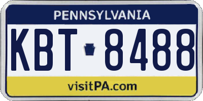 PA license plate KBT8488