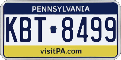 PA license plate KBT8499