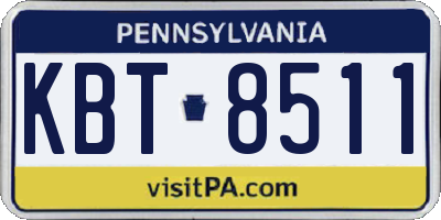 PA license plate KBT8511