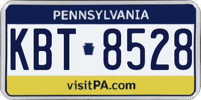 PA license plate KBT8528