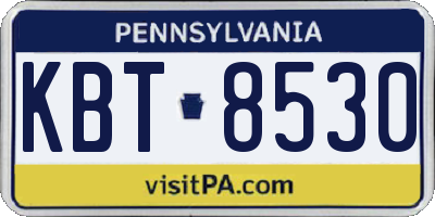 PA license plate KBT8530