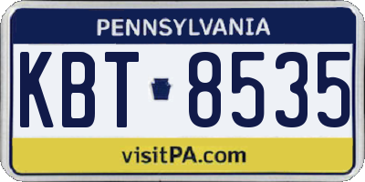 PA license plate KBT8535