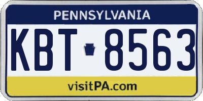 PA license plate KBT8563