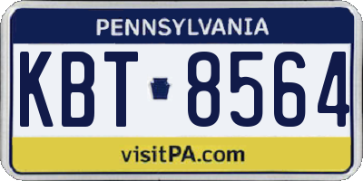 PA license plate KBT8564