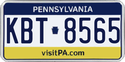 PA license plate KBT8565