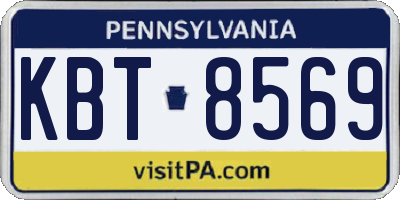 PA license plate KBT8569