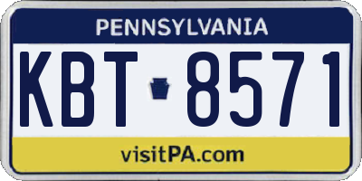 PA license plate KBT8571