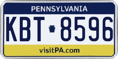 PA license plate KBT8596