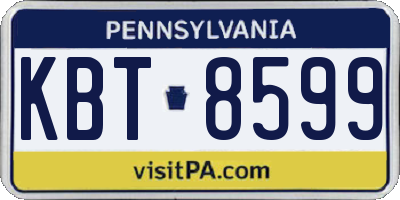 PA license plate KBT8599