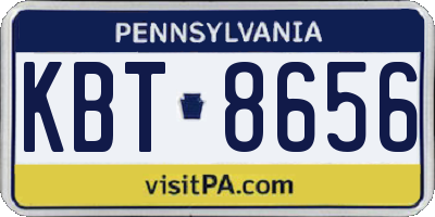 PA license plate KBT8656