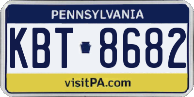 PA license plate KBT8682