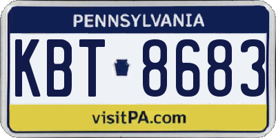 PA license plate KBT8683