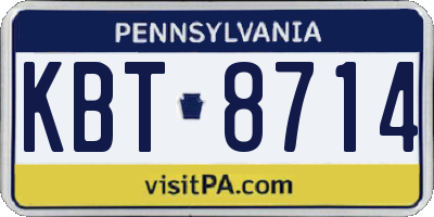 PA license plate KBT8714