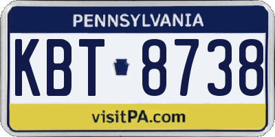 PA license plate KBT8738