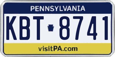 PA license plate KBT8741
