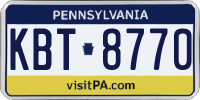 PA license plate KBT8770