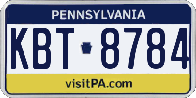 PA license plate KBT8784