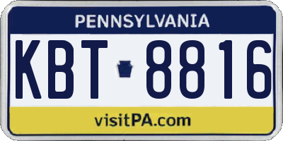 PA license plate KBT8816