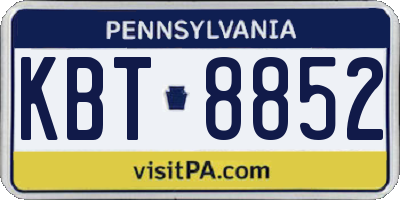 PA license plate KBT8852