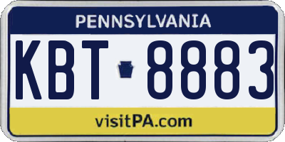 PA license plate KBT8883