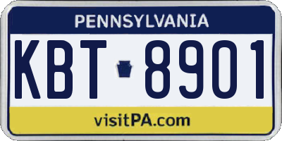 PA license plate KBT8901