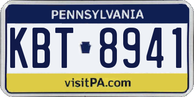 PA license plate KBT8941