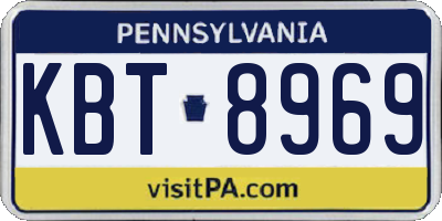 PA license plate KBT8969