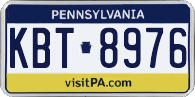 PA license plate KBT8976