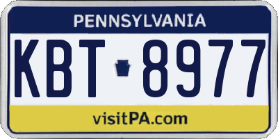 PA license plate KBT8977