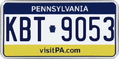 PA license plate KBT9053
