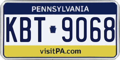 PA license plate KBT9068