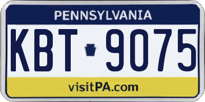 PA license plate KBT9075