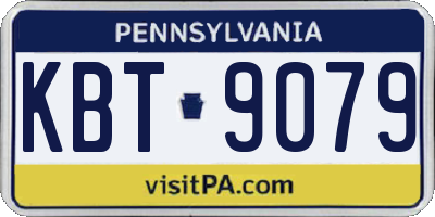 PA license plate KBT9079