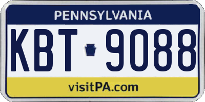 PA license plate KBT9088